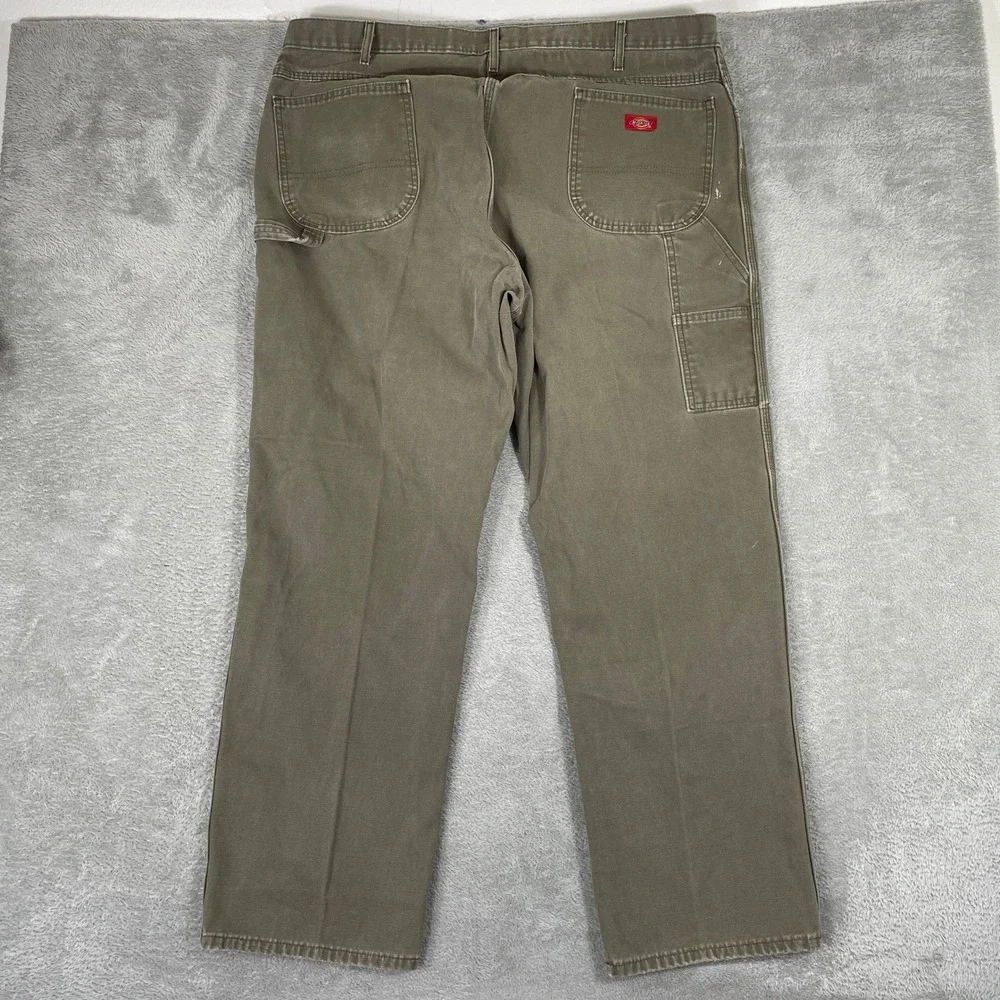 Dickies Carpenter Pants Mens 44x32 Brown Duck Canvas Utility Workwear Skater - Picture 1 of 15